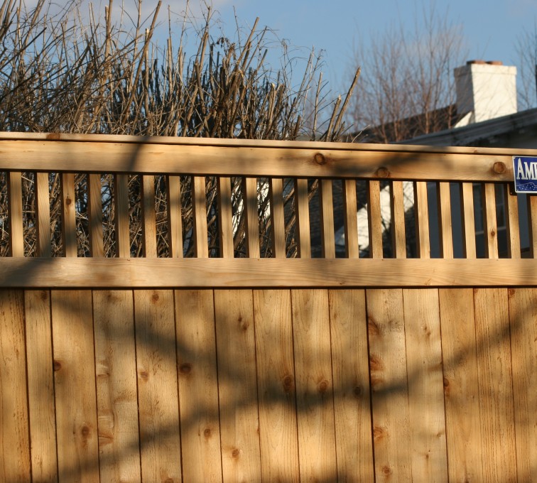 AFC Ames - Wood Fencing, 1059 Custom Solid with Accent Top