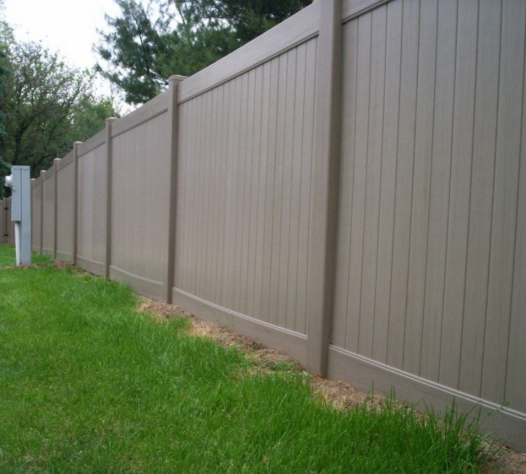 AFC Ames - Vinyl Fencing, 6' Woodland Select Weathered Cedar Solid Privacy - AFC - IA