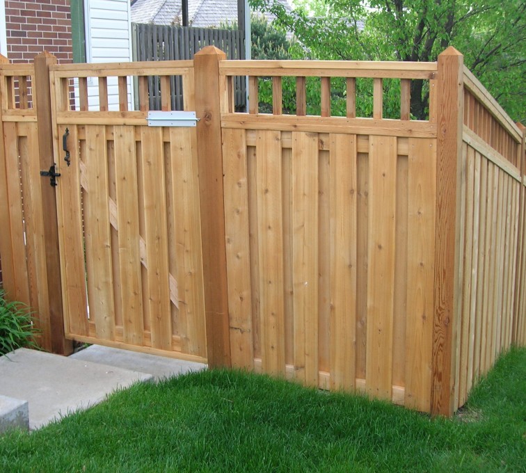 AFC Ames - Wood Fencing, Custom with wood picket accent